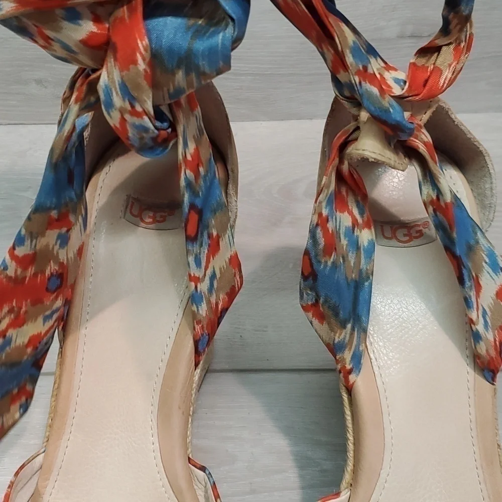 Ugg Australia Lucianna Espadrille Wedge Sandals Lace up Gladiator shoes sz 10